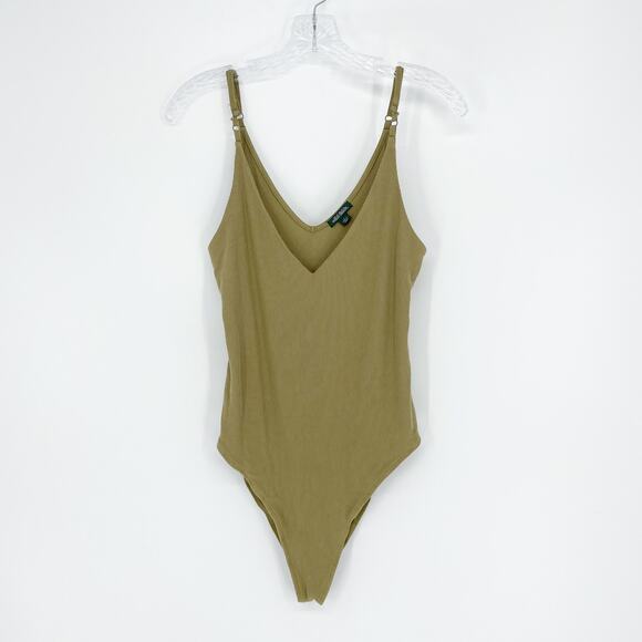 Wild Fable v-Neck Ribbed Sleeveless Bodysuit Size Large - Picture 1 of 7